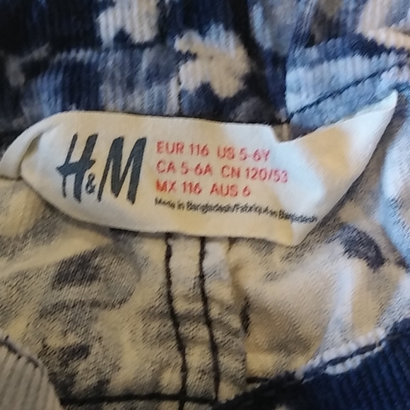 H & M Blue and White Flowered Corduroy Girls Pants - Picture 5 of 6